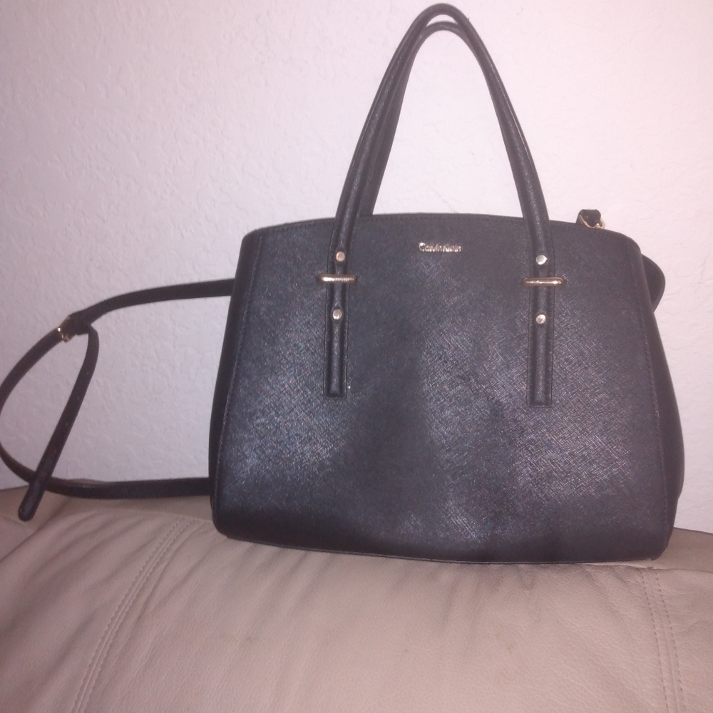Black Calvin Klein double strapped purse